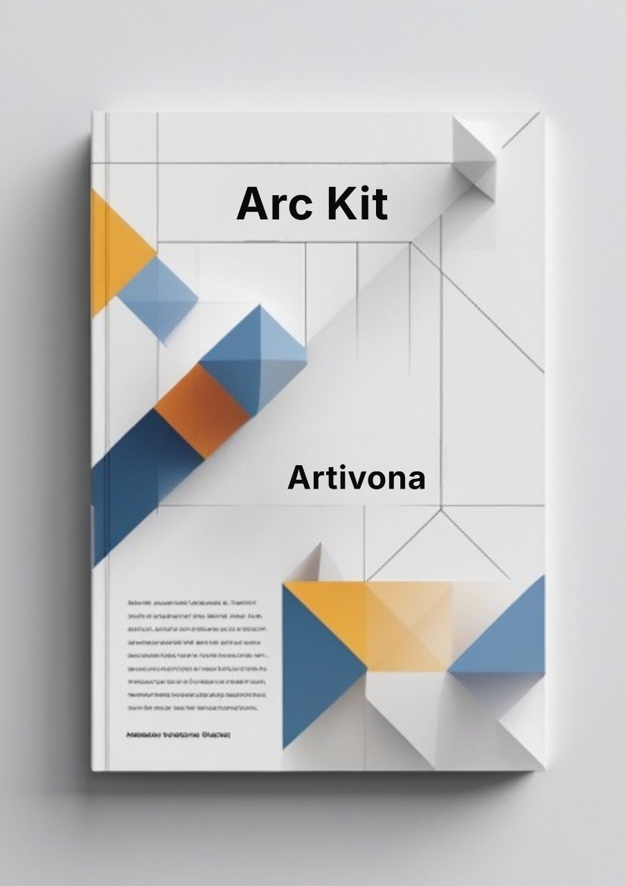 Book cover of 'Arc Kit' by Artivona with geometric design on a light gray background