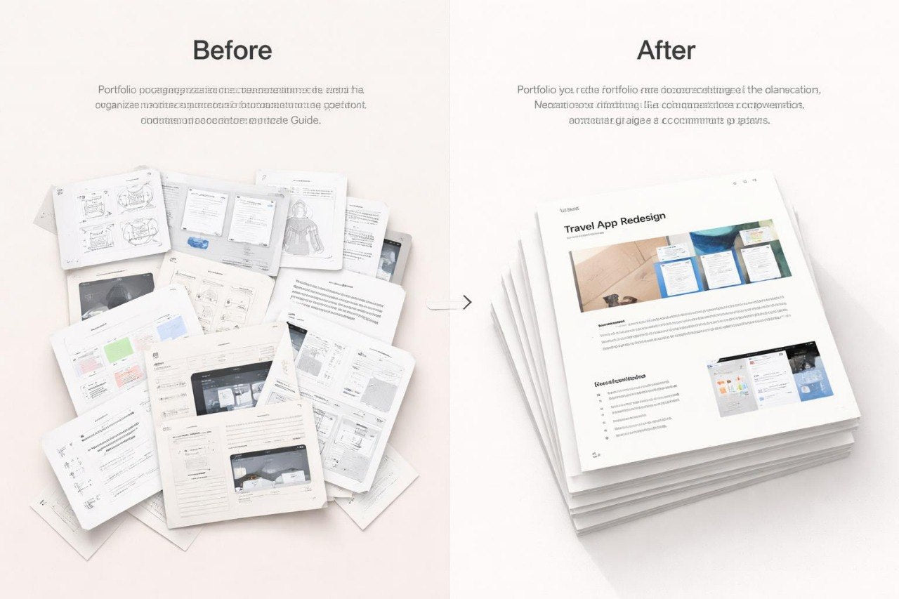 Comparison of wireframe sketches labeled 'Before' and 'After' on a white background.