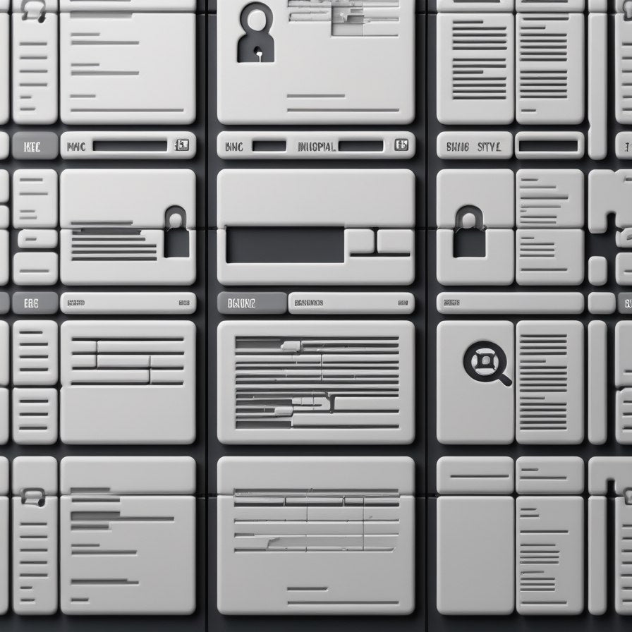 Pattern of gray user interface elements on a black background
