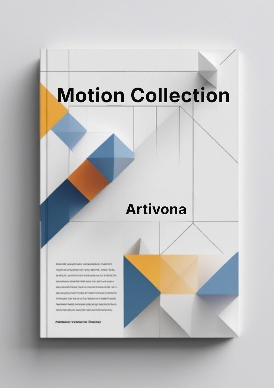 Book cover of 'Motion Collection' by Artivona with geometric design on a gray background